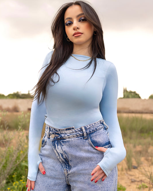 Blue Shades 2 in 1 Long Sleeves Top