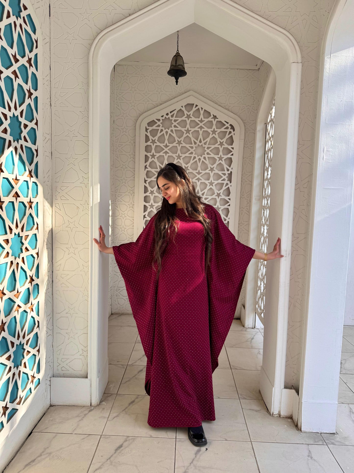 Burgundy Layali Abaya