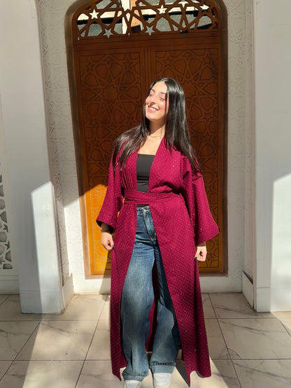 Burgundy Najma 2 in 1 Kaftan